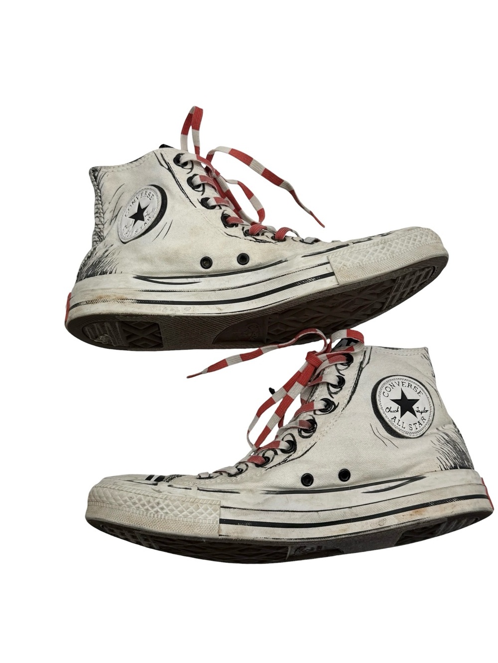 Converse x Dr. Seuss Cat in the Hat High Top Sneakers White Canvas Men’s 8 - Picture 9 of 16
